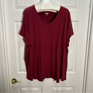 Old Navy Red Oversized Relaxed Short Sleeve T-Shirt